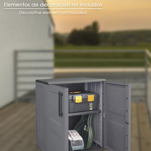 Mobiletto basso in resina 68x37x84 cm. Colore grigio scuro. - Product Image 5