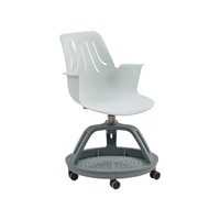 Chaise de conférence pour bureau scolaire avec accoudoirs fixes réglables et pivotants, design pliable pour la maison, le bureau et la salle de classe