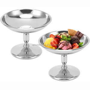 Gobelets à dessert en acier inoxydable vintage, bols à dessert, bols à sauce, <span class=keywords><strong>mini</strong></span> gobelets ronds à pied pour yaourt, collations, bonbons - Product Image 1