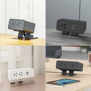 OMNI High Quality Fire Retardant Desk Mount Tabletop <strong>Socket</strong> with USB Type-C and 2 AC Outlets 15A for Office Use - Product Image 2
