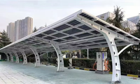 Système de montage solaire pour carport YMHD hautement étanche pour panneaux photovoltaïques, matériau Q235B/Q355B, résistance au vent 60 M/S, solution personnalisée détaillée