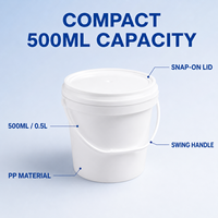 Ember Cat Plastik 500ml 0.5L PP Aman untuk Makanan, Dapat Didaur Ulang, Ramah Lingkungan, Tutup Kedap Udara, Pegangan IML, Grosir Pabrik