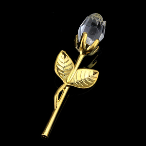 Flor Artificial de cristal rosa, varilla de oro y plata para novia, regalos de boda para invitados, venta al por mayor - Product Image 2