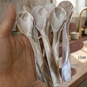 Cuillère à caviar de luxe écologique en nacre naturelle blanche du Vietnam pour les fêtes, best-seller - Product Image 3