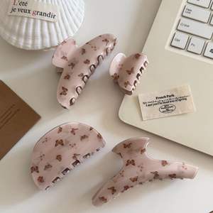 Barrette à cheveux en plastique motif papillon mignon pour femme, pince requin géométrique de haute qualité pour usage quotidien - Product Image 2