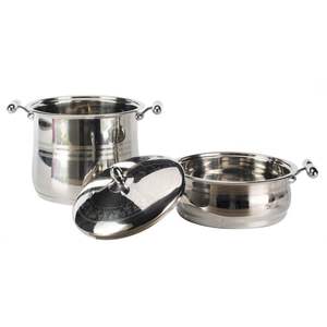 Nouveau style écologique Logo personnalisé Casserole à vapeur en acier inoxydable à 2 niveaux avec couvercle - Product Image 2