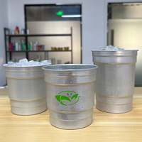 Mugs en aluminium à bord roulé, réutilisables, sans BPA, de qualité alimentaire, pour boissons froides, bar, fête, avec logo personnalisé, tasse à bière en métal