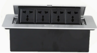 Prise de table escamotable avec 3 prises et 2 ports USB (Type-A et Type-C), 16A/20A, en alliage d'aluminium, IP20, universelle UE, certifiée CE