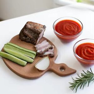 创意苹果形实木切菜板水果蔬菜奶酪拼盘带手柄食品拼盘板 - Product Image 2