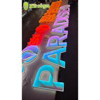 Lettres LED personnalisées à effet infini, en acrylique semi-transparent, IPX7, contrôlées par Bluetooth, multicolores, pour publicité automobile