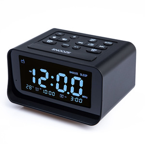 Reloj Despertador LED con Control por Radio Vofull, con Sensor de Temperatura, Reloj Digital FM de 12v para el Hogar, con Radio - Product Image 1
