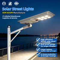 Lampadaire solaire tout-en-un en acier au carbone 100W avec capteur de mouvement MPPT, étanche IP65 pour projets routiers et municipaux