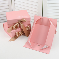 Caja de Regalo de Cartón Rígido Rosa de Diseño Personalizado de Lujo para Lencería con Recubrimiento UV de Lámina Dorada y Forro de Esponja