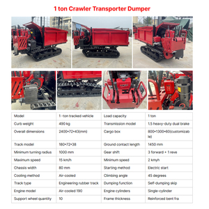Mini Dumper Cingolato Ribaltabile da 1, 1.5, 2, 3 Tonnellate, Camion da Trasporto Fuoristrada - Product Image 3