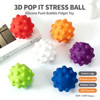 Logo personnalisé en silicone pour Fidget Ball OEM, motif cube 3D, jouet anti-stress à presser pour adultes