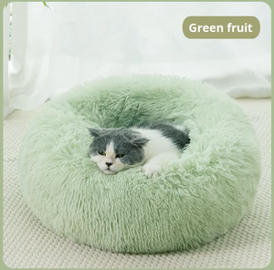 Cama larga cálida de invierno ecológica para perros y gatos de felpa, cama para mascotas de estilo moderno con patrón sólido - Product Image 3