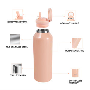 Soporte Magnético para Teléfono, Botella de Agua Aislada al Vacío con Tapa de Trípode Compatible con MagSafe, de Acero Inoxidable 304, 750 ml, para Gimnasio, 12-24 - Product Image 3