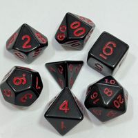 Jeu de dés en acrylique multi-faces de 7 pièces avec logo personnalisé, dés à noyau de couleur noire pour jeux de société du MDN, jeu de société Crusou du MDN sculpté