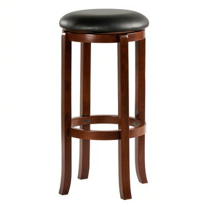 Walcott Bar <b>Stool</b> 30 Inch Swivel Wood Base PU <b>Leather</b> Seat Contemporary Design for Home or Commercial Use - Product Image 1