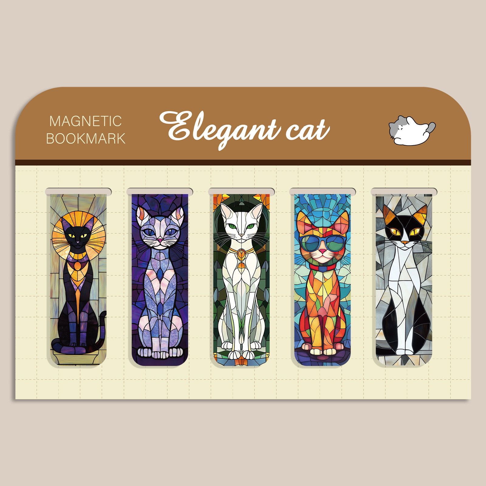 Cxsq002 gato elegante-5 piezas
