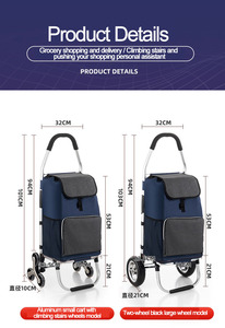 Carrito de Compras Plegable de Aluminio para Subir Escaleras, Fácil de Transportar, para <span class=keywords><strong>Supermercado</strong></span> y Camping - Product Image 4
