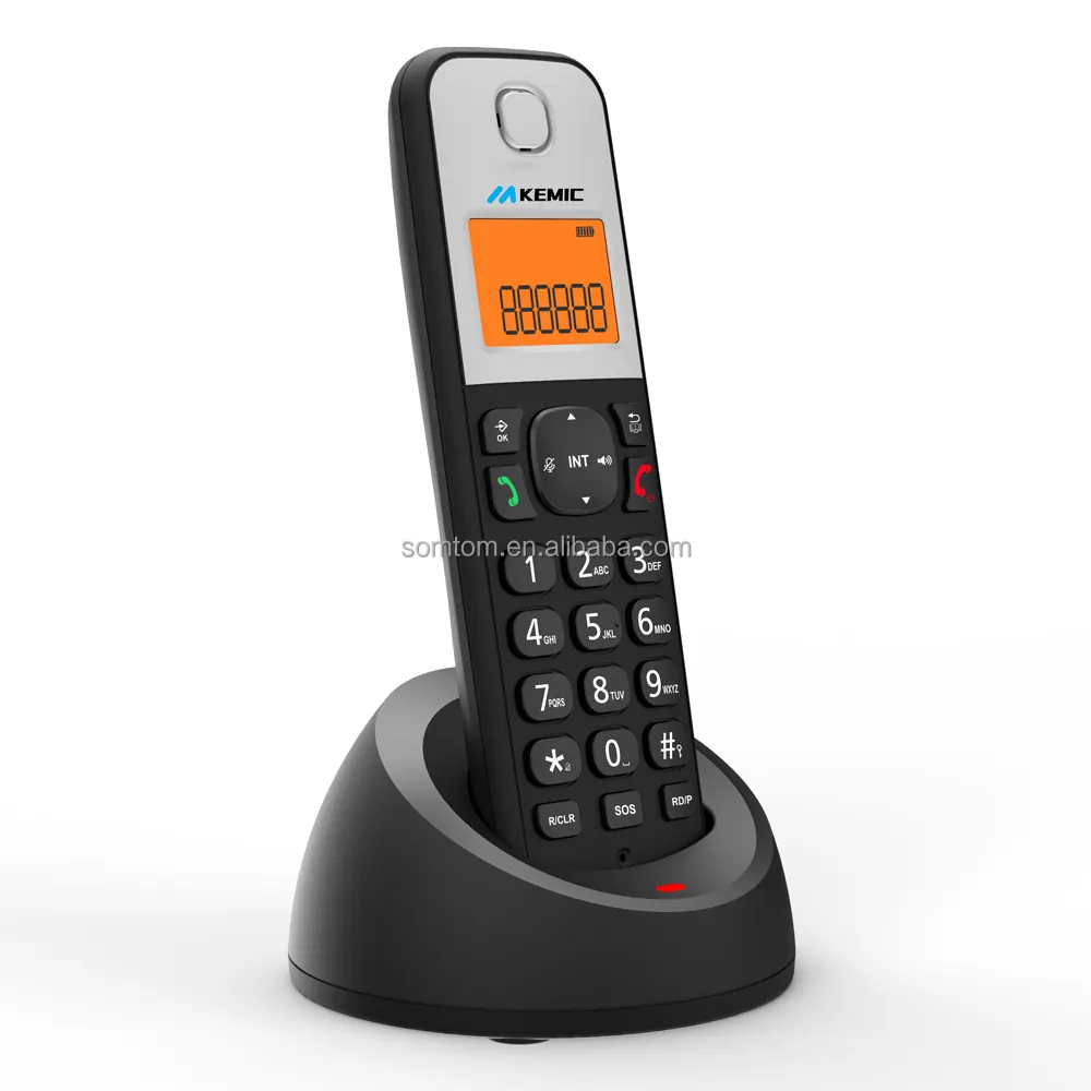 Telepon nirkabel desain baru Dect portabel telepon bisnis bebas genggam bening telepon tanpa kabel untuk rumah kantor Hotel