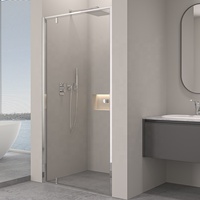 Salle de bain cadre chromé salle de douche moderne porte en verre avec 6mm clair facile à nettoyer verre