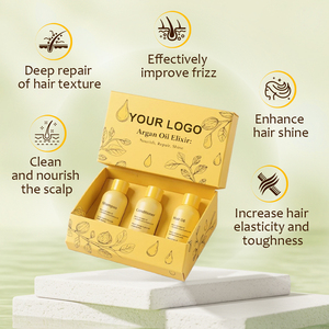 Boîte de Kit de Soins Capillaires d'Argan de Marque Privée Shampooing et Après-Shampooing à l'Huile Capillaire d'Argan Naturel 3 en 1 Nettoyage Hydratant Nourrissant - Product Image 5