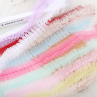Pita renda lipit tulang ikan berbahan campuran poliester 1,2 inci 3cm untuk aksesoris rambut anak, pakaian, bando & DIY