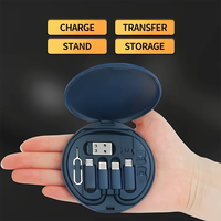 Kit Kabel Adaptor Pengisian Daya Multi USB, Konversi USB C, USB A & Tipe C ke Male/Tipe C, Kartu Transfer Data, Penyimpanan