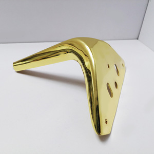 Gold Plated Zinc Alloy Furniture <b>Leg</b> Triangular Shape Heavy Duty <b>Sofa</b> Support Living Room Industrial Design - Product Image 2