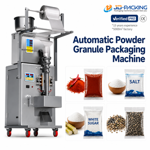 Petite machine d'emballage automatique pour sucre, sel, graines, café, déshydratant, céréales, légumineuses, levure, aliments pour poissons, granulés et sachets - Product Image 1