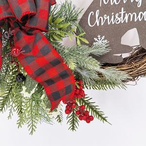 हस्तनिर्मित क्रिसमस की सजावट 22 इंच का उपहार घर के सामने की दीवार लटकाने के लिए कुत्ते बेरी बेल - Product Image 5