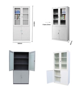 Armario de almacenamiento de <span class=keywords><strong>libros</strong></span> de acero, puerta de vidrio, oficina, escuela, barato - Product Image 2