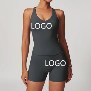 LULU Custom Women's <strong>Workout</strong> <strong>Sets</strong> Fitness Gym Sportswear Clothes 2 Piece Crop Top and <strong>Yoga</strong> Shorts <strong>Set</strong> - Product Image 4