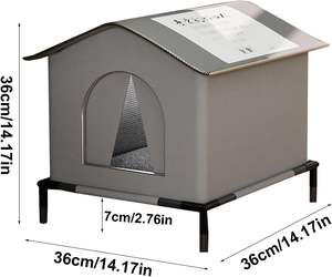 Cuccia per Gatti da Esterno Impermeabile e Coibentata Tenda Rialzata per Animali Domestici per Gatti Multipli Uso Annuale Rifugio per Gatti Randagi - Product Image 5