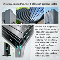 Pergola autoportante extérieure en alliage d'aluminium, écologique et durable, design moderne, pour terrasse, balcon et jardinage, fabrication OEM et ODM sur mesure