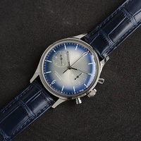 Seagull ST1901 montre-bracelet en cuir pour hommes, montres de luxe en acier inoxydable verre saphir lumineux 10atm étanche