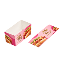 Boîte à hot-dogs personnalisée, emballage en papier recyclable, résistant à la graisse, boîte alimentaire jetable pour la restauration