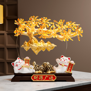 Creative Golden Money Tree and Lucky Cat <b>Ornaments</b> for Living Room Shop Housewarming Gifts - Product Image 4