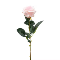 Rose artificielle réaliste à tige unique en velours, faite à la main, pour décoration de mariage, cadeau de Saint-Valentin, vente en gros, approvisionnement en vrac