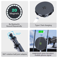 Nouvel arrivage Support de téléphone à ventouse 360 Rotation Support de téléphone Support magnétique en métal pour téléphones universels