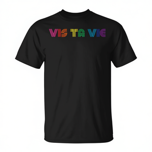 Vis Ta Vie Pride T-Shirt imprimé arc-en-ciel, taille adulte unisexe - Product Image 2