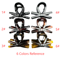 Wise Bridge 3611-R 2CM Petite pince à cheveux pour femme, fixation pour queue de cheval haute avec pince à cheveux papillon automne-hiver
