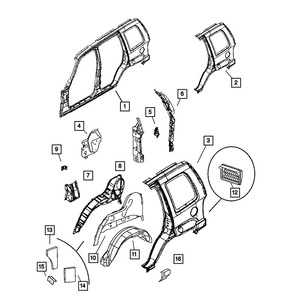 Revestimiento de Guardabarros Trasero para Jeep Liberty 2003 2004 2005 2006, Pieza de Repuesto de Plástico Negro 55360146AD - Product Image 3