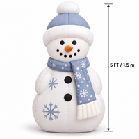 Bonhomme de neige gonflable de 1,5 m avec écharpe bleue et bonnet, bonhomme de neige lumineux à LED pour la décoration de Noël en extérieur
