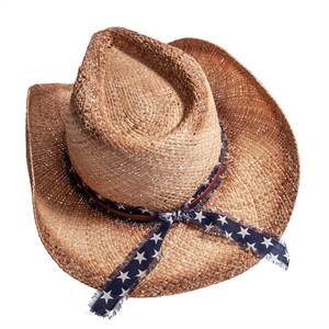Chapeau de soleil en paille effet peinture spray pour hommes - Chapeaux Fedora et Cowboy de style western pour un look estival élégant - Product Image 6