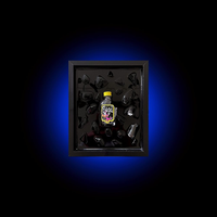 Cadre de présentation en bois noir brillant avec verre pour collage artistique de bouteilles brisées, idéal pour la décoration de la maison, du bar ou de la cave des hommes – Vente directe usine