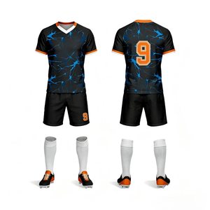 Maillots de football personnalisés de haute qualité avec logo XL, ensembles de vêtements de sport, vente en gros, respirants, col en V, manches courtes, antibactériens - Product Image 2