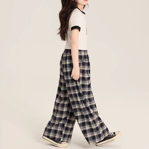 ชุดขายส่งสำหรับเด็กผู้หญิง เสื้อยืดพิมพ์ลายการ์ตูนสีสันสดใส + <span class=keywords><strong>กางเกง</strong></span>ขายาวลายสก็อต ชุดลำลองฤดูร้อนสำหรับเด็กผู้หญิง - Product Image 4